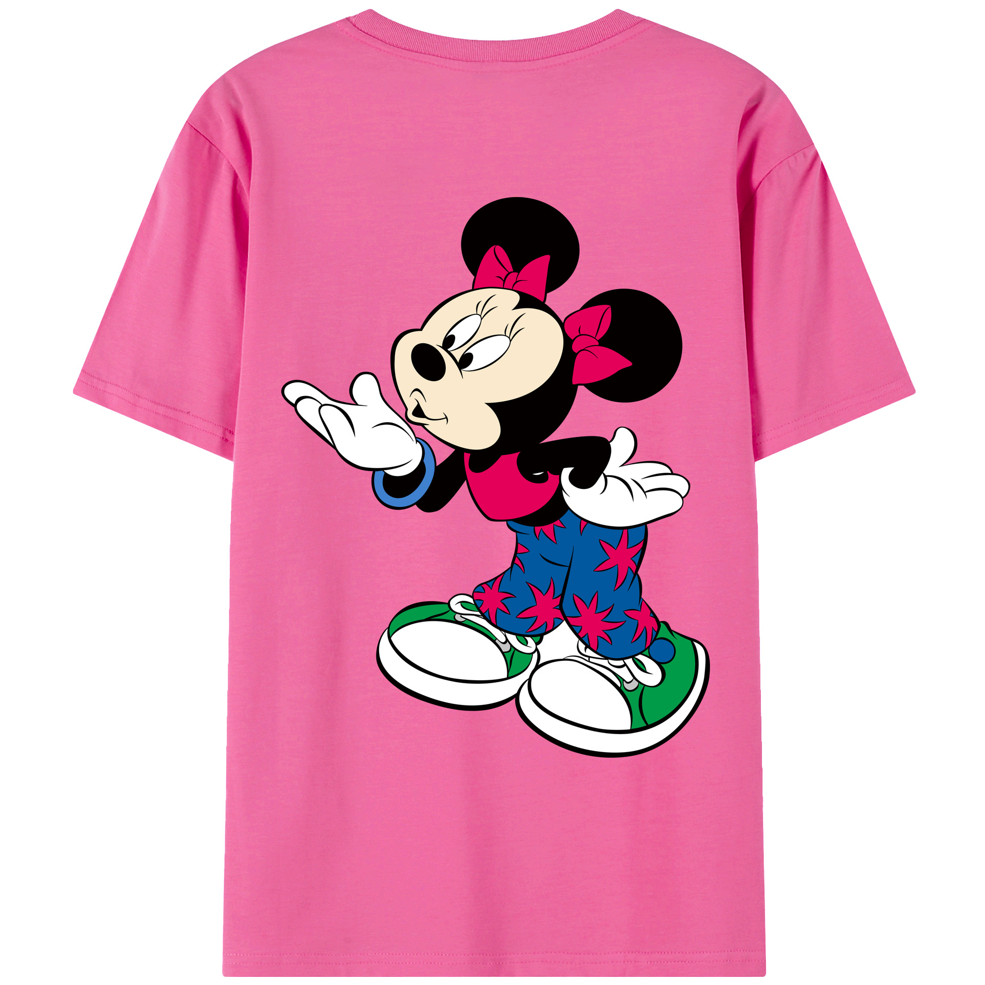 （画像用） ミッキーマウス Mickey Mouse レディース半袖Tシャツ(バックプリント)